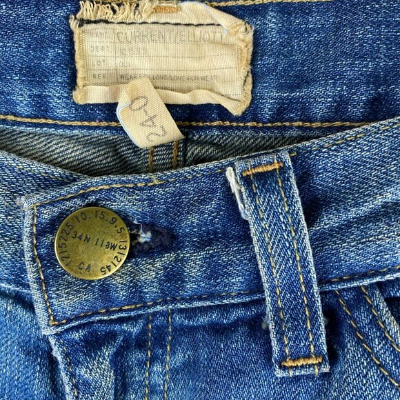 Current Elliott Jeans Size 24 The Skinny Denim Blue Fitted Low Waist Ankle - Picture 2 of 4
